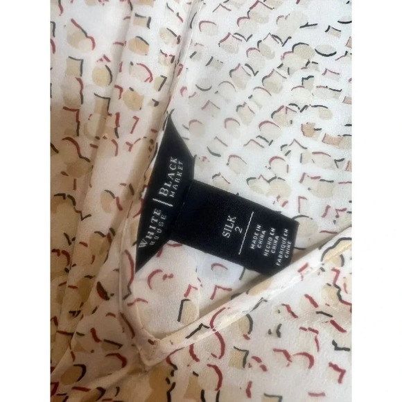 White House black market 100% silk long sleeve pullover blouse top size 2 SMALL - Picture 4 of 5